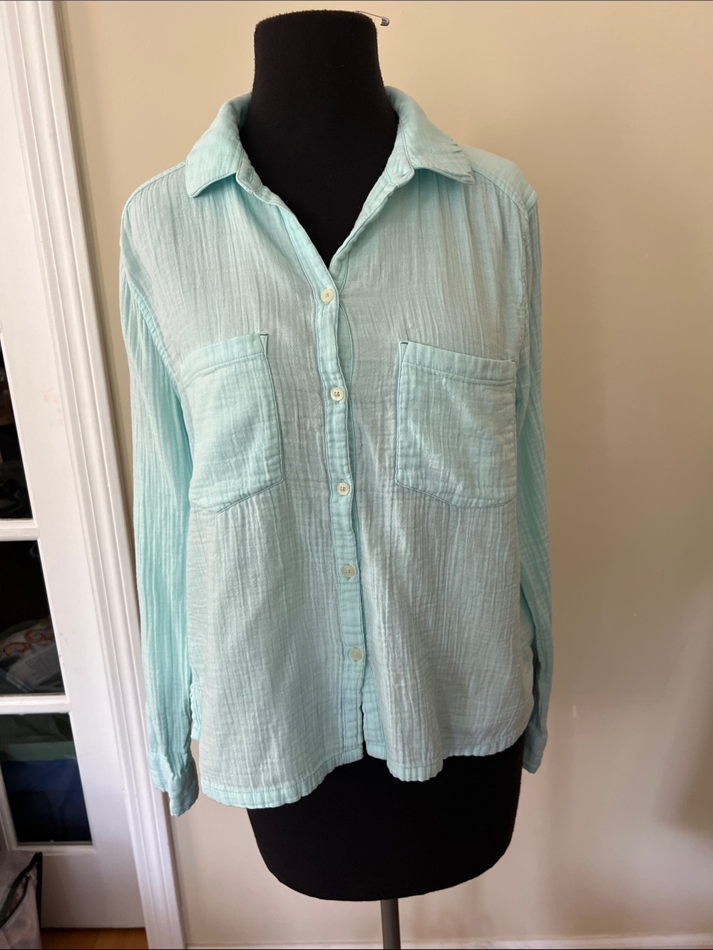 Vineyard Vines Aqua Gauze Button-Up Shirt